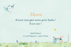 Carte de remerciement Nous irons au bois photo bleu ciel Carte de remerciement Nous irons au bois photo bleu ciel