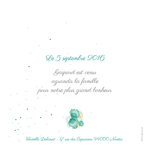 Faire-part de naissance À bicyclette (1 enfant) vert - Page 2 Faire-part de naissance À bicyclette (1 enfant) vert - Page 2