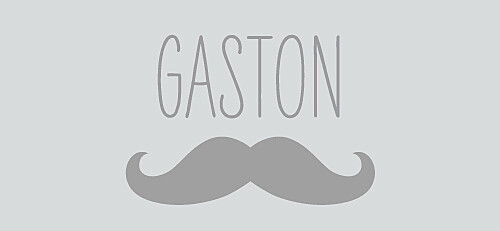 Etiquette perforée baptême Moustache gris - Recto