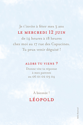 Carte d'anniversaire Avion rouge - Verso Carte d'anniversaire Avion rouge - Verso