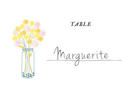 Marque-table mariage Instant fleuri jaune