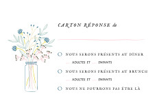 Carton réponse mariage Instant fleuri blanc Carton réponse mariage Instant fleuri blanc
