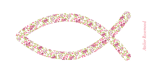 Etiquette perforée baptême Poisson liberty rose - Verso Etiquette perforée baptême Poisson liberty rose - Verso