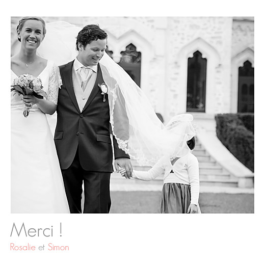 Carte de remerciement mariage Moderne photos (triptyque) blanc - Page 1
