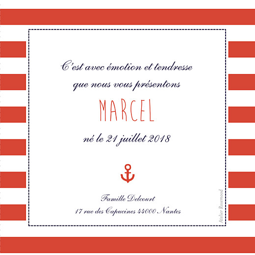Faire-part de naissance Petit matelot (triptyque) bleu & rouge - Page 2 Faire-part de naissance Petit matelot (triptyque) bleu & rouge - Page 2