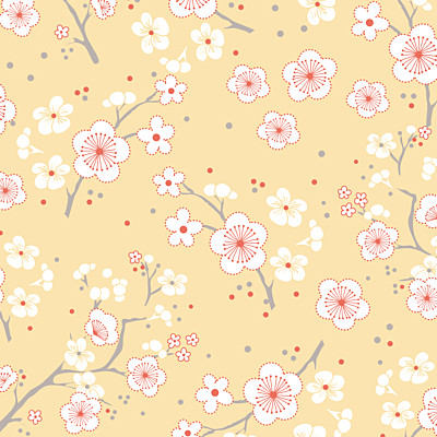 Carte de remerciement Cerisiers en fleurs jaune finition Carte de remerciement Cerisiers en fleurs jaune finition