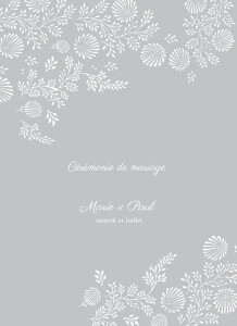 Couverture livret de messe mariage Idylle gris Couverture livret de messe mariage Idylle gris