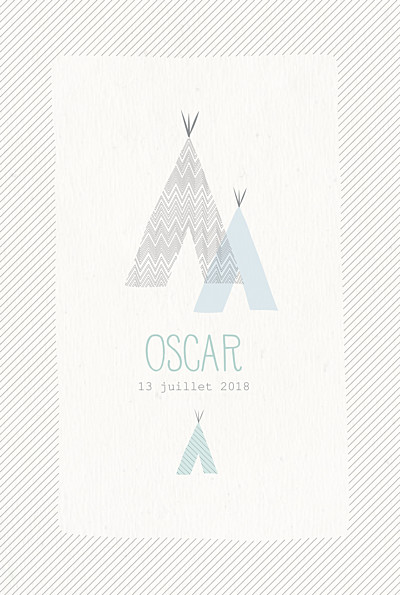 Faire-part de naissance Tipis photo beige vert finition Faire-part de naissance Tipis photo beige vert finition
