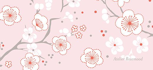 Etiquette perforée baptême Cerisiers en fleurs rose - Verso