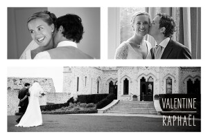 Carte de remerciement mariage Toi & Moi (cadre 3 photos) blanc Carte de remerciement mariage Toi & Moi (cadre 3 photos) blanc