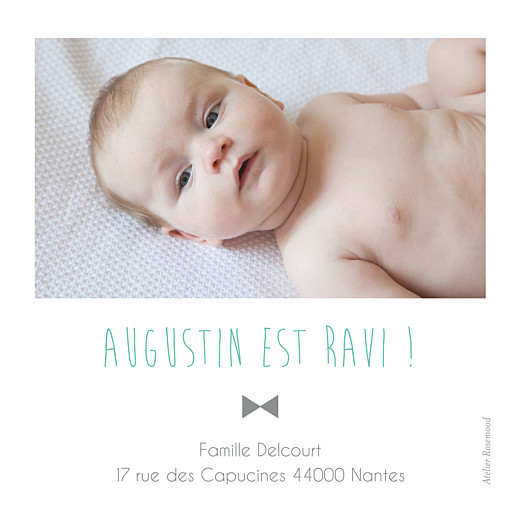 Carte de remerciement Petit lovely boy photo blanc - Verso Carte de remerciement Petit lovely boy photo blanc - Verso