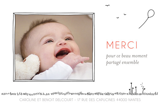 Carte de remerciement Petite promesse photo blanc - Verso Carte de remerciement Petite promesse photo blanc - Verso