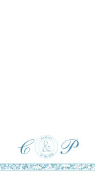 Menu de mariage Ruban liberty (4 pages) bleu