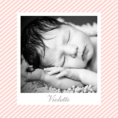 Faire-part de naissance Sucre d\'orge rose pâle finition Faire-part de naissance Sucre d\'orge rose pâle finition
