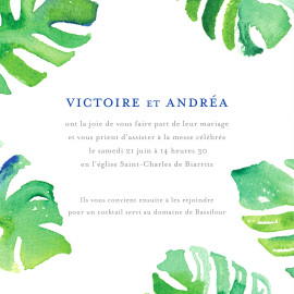Faire-part de mariage Acapulco blanc & vert