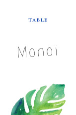 Marque-table mariage Acapulco blanc & vert Marque-table mariage Acapulco blanc & vert