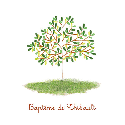 Carte de remerciement Petit arbre vert finition Carte de remerciement Petit arbre vert finition