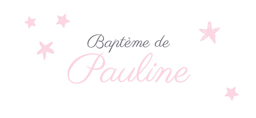 Etiquette perforée baptême Nuit étoilée gris rose - Recto Etiquette perforée baptême Nuit étoilée gris rose - Recto