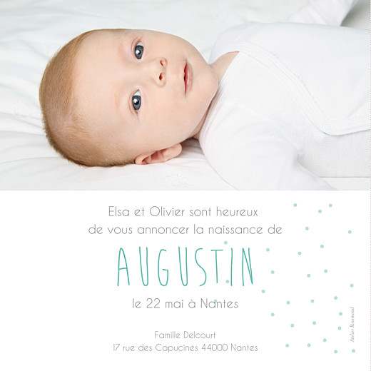 Faire-part de naissance Lovely boy photo (carré) gris Faire-part de naissance Lovely boy photo (carré) gris
