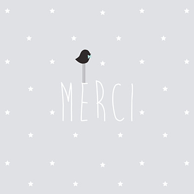 Carte de remerciement Petit lovely boy gris finition Carte de remerciement Petit lovely boy gris finition