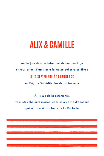 Faire-part de mariage Marinière bleu marine & pompon rouge - Page 3 Faire-part de mariage Marinière bleu marine & pompon rouge - Page 3