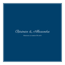 Faire-part de mariage Carré chic bleu marine
