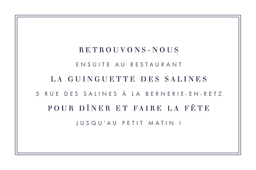 Carton d'invitation mariage L'essentiel kraft & bleu-violet - Recto Carton d'invitation mariage L'essentiel kraft & bleu-violet - Recto