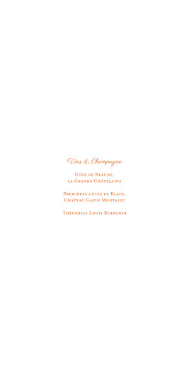 Menu de mariage Carré chic (4 pages) orange - Page 2