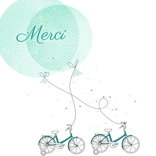 Carte de remerciement Merci à bicyclette jumeaux vert Carte de remerciement Merci à bicyclette jumeaux vert