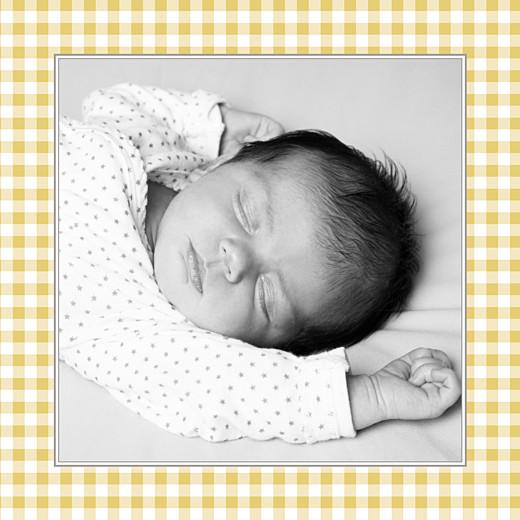 Carte de remerciement Petit vichy photo ocre Carte de remerciement Petit vichy photo ocre