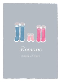 Affiche Balade gris & rose