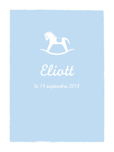 Affichette Petit cheval bleu clair