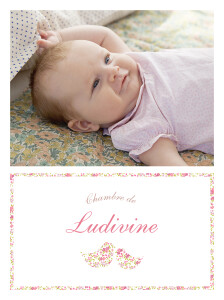 Affichette Liseré liberty cocottes photo rose