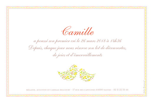 Faire-part de naissance Liberty écusson paysage jaune & corail - Page 2 Faire-part de naissance Liberty écusson paysage jaune & corail - Page 2