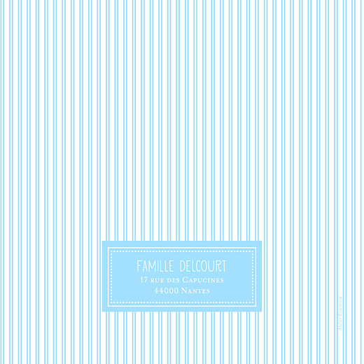 Faire-part de naissance Petites rayures photo bleu Faire-part de naissance Petites rayures photo bleu