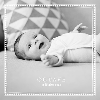 Faire-part de naissance Mon chéri 3 photos blanc finition Faire-part de naissance Mon chéri 3 photos blanc finition