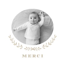 Carte de remerciement Merci poème photo kraft