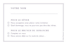 Carton réponse mariage L'essentiel kraft & bleu-violet Carton réponse mariage L'essentiel kraft & bleu-violet
