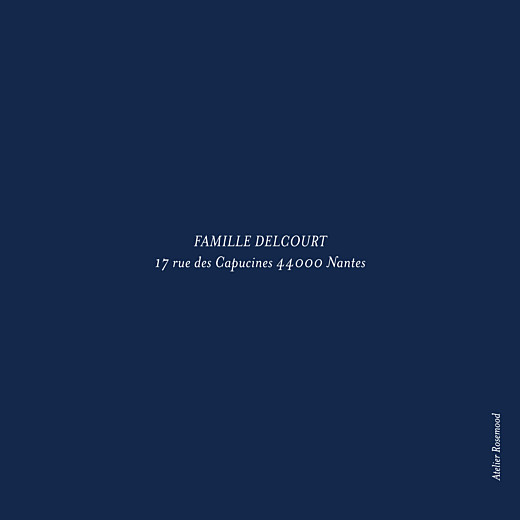 Carte de remerciement Mon petit lapin bleu nuit - Verso Carte de remerciement Mon petit lapin bleu nuit - Verso