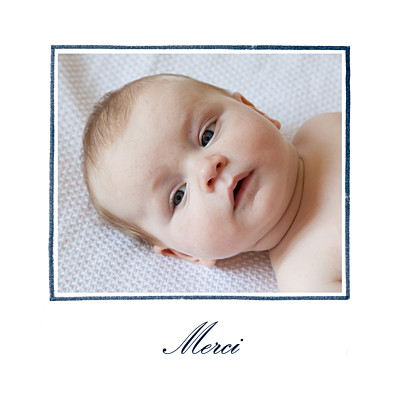 Carte de remerciement Mon petit lapin photo bleu nuit finition Carte de remerciement Mon petit lapin photo bleu nuit finition