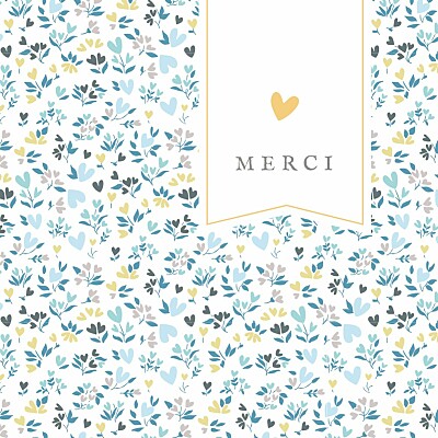 Carte de remerciement Petit liberty cœur photo bleu finition Carte de remerciement Petit liberty cœur photo bleu finition