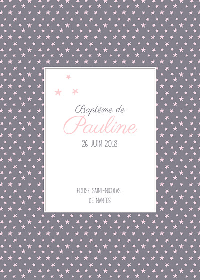 Livret de messe Nuit étoilée gris rose finition Livret de messe Nuit étoilée gris rose finition