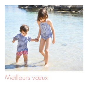 Carte de voeux Simple 5 photos (triptyque) blanc Carte de voeux Simple 5 photos (triptyque) blanc