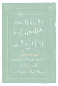 Faire-part de baptême Happy day vert Faire-part de baptême Happy day vert