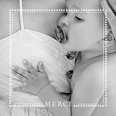 Carte de remerciement Merci ma perle blanc finition Carte de remerciement Merci ma perle blanc finition