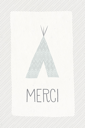 Carte de remerciement Petits tipis beige vert Carte de remerciement Petits tipis beige vert