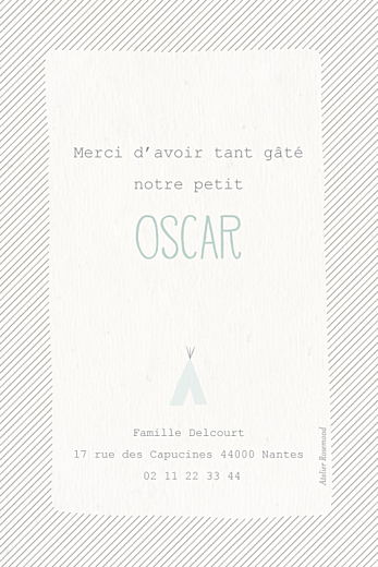 Carte de remerciement Petits tipis beige vert - Page 2 Carte de remerciement Petits tipis beige vert - Page 2