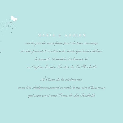 Faire-part de mariage Papillons (carré) blanc et bleu - Page 3 Faire-part de mariage Papillons (carré) blanc et bleu - Page 3