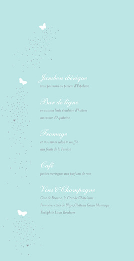 Menu de mariage Papillons (4 pages) bleu & blanc - Page 3