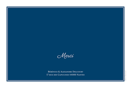 Carte de remerciement mariage Carré chic (paysage) bleu marine - Page 2